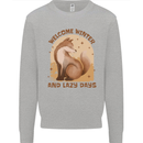 Fox Welcome Winter and Lazy Days Kids Sweatshirt Jumper Sports Grey