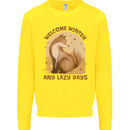 Fox Welcome Winter and Lazy Days Kids Sweatshirt Jumper Yellow