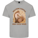 Fox Welcome Winter and Lazy Days Kids T-Shirt Childrens Sports Grey