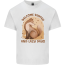 Fox Welcome Winter and Lazy Days Kids T-Shirt Childrens White