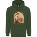 Fox Welcome Winter and Lazy Days Mens 80% Cotton Hoodie Forest Green
