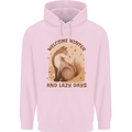 Fox Welcome Winter and Lazy Days Mens 80% Cotton Hoodie Light Pink