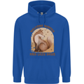 Fox Welcome Winter and Lazy Days Mens 80% Cotton Hoodie Royal Blue