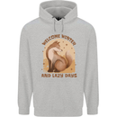 Fox Welcome Winter and Lazy Days Mens 80% Cotton Hoodie Sports Grey