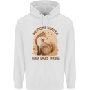 Fox Welcome Winter and Lazy Days Mens 80% Cotton Hoodie White