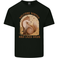 Fox Welcome Winter and Lazy Days Mens Cotton T-Shirt Tee Top Black