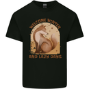 Fox Welcome Winter and Lazy Days Mens Cotton T-Shirt Tee Top Black