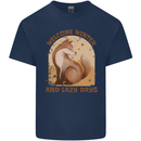 Fox Welcome Winter and Lazy Days Mens Cotton T-Shirt Tee Top Navy Blue