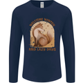 Fox Welcome Winter and Lazy Days Mens Long Sleeve T-Shirt Navy Blue