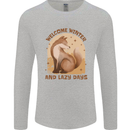 Fox Welcome Winter and Lazy Days Mens Long Sleeve T-Shirt Sports Grey