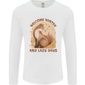 Fox Welcome Winter and Lazy Days Mens Long Sleeve T-Shirt White