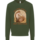 Fox Welcome Winter and Lazy Days Mens Sweatshirt Jumper Forest Green
