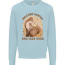 Fox Welcome Winter and Lazy Days Mens Sweatshirt Jumper Light Blue