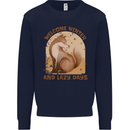 Fox Welcome Winter and Lazy Days Mens Sweatshirt Jumper Navy Blue