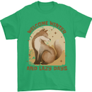 Fox Welcome Winter and Lazy Days Mens T-Shirt 100% Cotton Irish Green