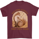 Fox Welcome Winter and Lazy Days Mens T-Shirt 100% Cotton Maroon