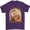 Fox Welcome Winter and Lazy Days Mens T-Shirt 100% Cotton Purple