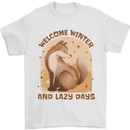 Fox Welcome Winter and Lazy Days Mens T-Shirt 100% Cotton White
