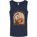 Fox Welcome Winter and Lazy Days Mens Vest Tank Top Navy Blue