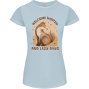 Fox Welcome Winter and Lazy Days Womens Petite Cut T-Shirt Light Blue