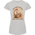 Fox Welcome Winter and Lazy Days Womens Petite Cut T-Shirt Sports Grey