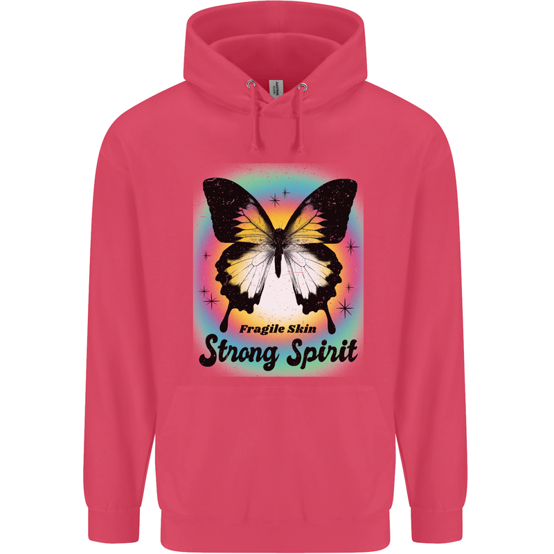Fragile Skin Strong Spirit Butterfly Childrens Kids Hoodie Heliconia