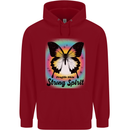 Fragile Skin Strong Spirit Butterfly Childrens Kids Hoodie Red