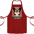 Fragile Skin Strong Spirit Butterfly Cotton Apron 100% Organic Maroon