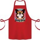 Fragile Skin Strong Spirit Butterfly Cotton Apron 100% Organic Red