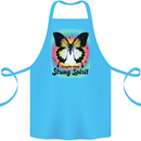 Fragile Skin Strong Spirit Butterfly Cotton Apron 100% Organic Turquoise