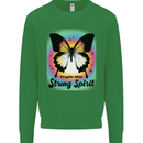 Fragile Skin Strong Spirit Butterfly Kids Sweatshirt Jumper Irish Green