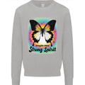 Fragile Skin Strong Spirit Butterfly Kids Sweatshirt Jumper Sports Grey