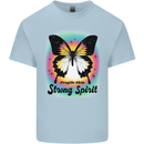 Fragile Skin Strong Spirit Butterfly Kids T-Shirt Childrens Light Blue