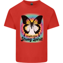 Fragile Skin Strong Spirit Butterfly Kids T-Shirt Childrens Red
