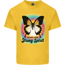 Fragile Skin Strong Spirit Butterfly Kids T-Shirt Childrens Yellow