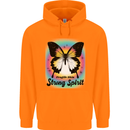 Fragile Skin Strong Spirit Butterfly Mens 80% Cotton Hoodie Orange