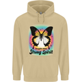 Fragile Skin Strong Spirit Butterfly Mens 80% Cotton Hoodie Sand