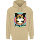 Fragile Skin Strong Spirit Butterfly Mens 80% Cotton Hoodie Sand