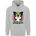 Fragile Skin Strong Spirit Butterfly Mens 80% Cotton Hoodie Sports Grey