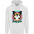 Fragile Skin Strong Spirit Butterfly Mens 80% Cotton Hoodie White