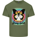 Fragile Skin Strong Spirit Butterfly Mens Cotton T-Shirt Tee Top Military Green