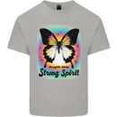 Fragile Skin Strong Spirit Butterfly Mens Cotton T-Shirt Tee Top Sports Grey