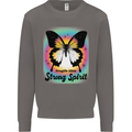 Fragile Skin Strong Spirit Butterfly Mens Sweatshirt Jumper Charcoal