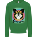 Fragile Skin Strong Spirit Butterfly Mens Sweatshirt Jumper Irish Green