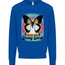 Fragile Skin Strong Spirit Butterfly Mens Sweatshirt Jumper Royal Blue