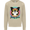 Fragile Skin Strong Spirit Butterfly Mens Sweatshirt Jumper Sand