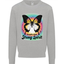 Fragile Skin Strong Spirit Butterfly Mens Sweatshirt Jumper Sports Grey