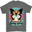 Fragile Skin Strong Spirit Butterfly Mens T-Shirt 100% Cotton Charcoal