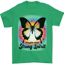 Fragile Skin Strong Spirit Butterfly Mens T-Shirt 100% Cotton Irish Green