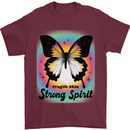 Fragile Skin Strong Spirit Butterfly Mens T-Shirt 100% Cotton Maroon